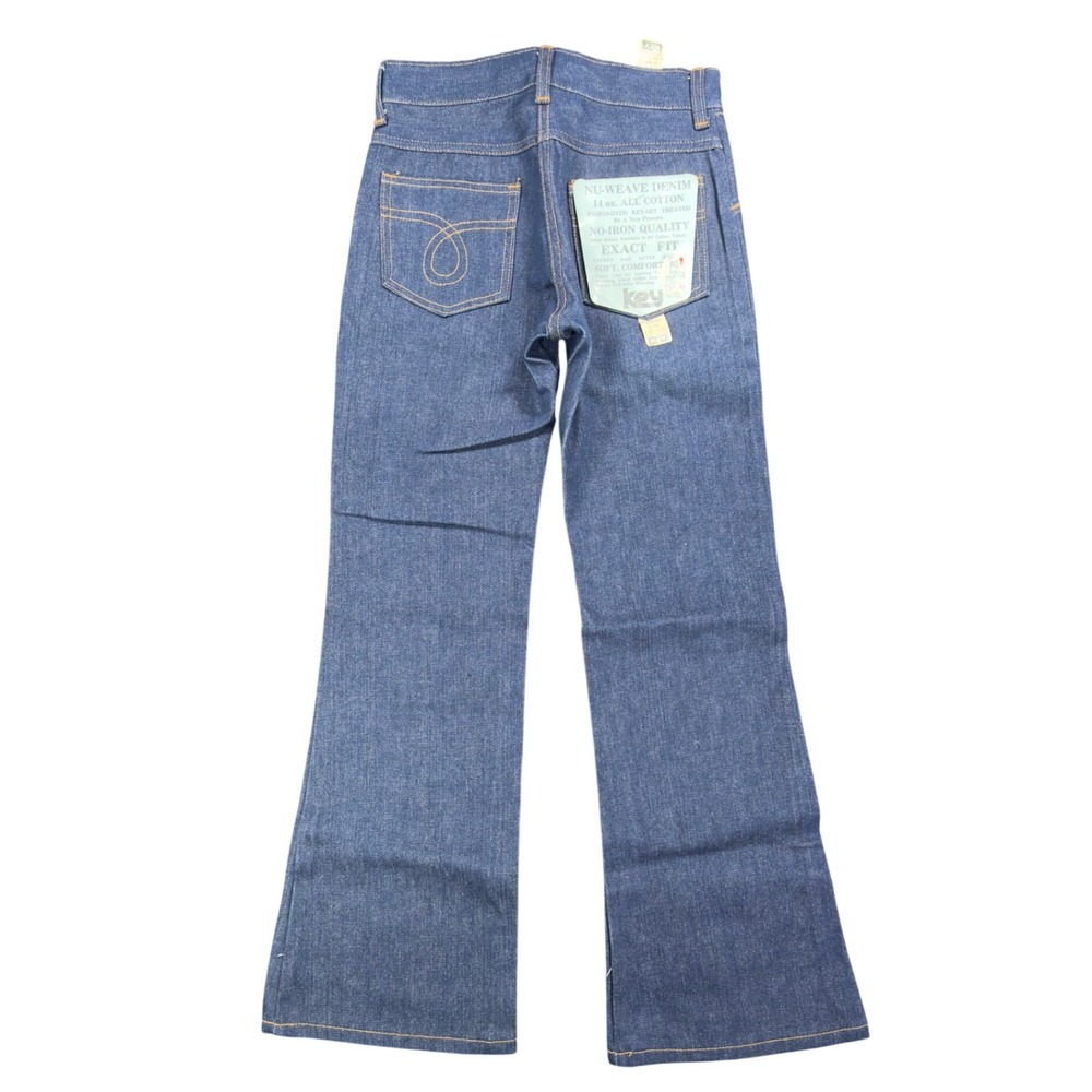 Key Vintage 70s Flare Jeans Boys 16 Reg W 27 L 29 Blue Cotton Deadstock NWT
